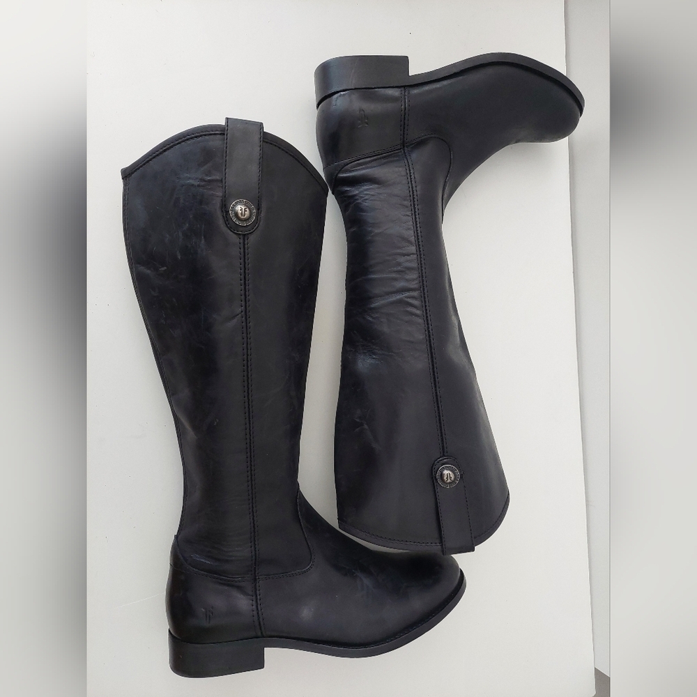 Frye Melissa Black Riding-Style Boots Size 6.5 - Picture 7 of 9